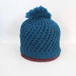 100% Wool Hand Knitted Rainbow Winter Beanie