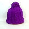 Purple Tone Pom Pom Wool Beanie Hat
