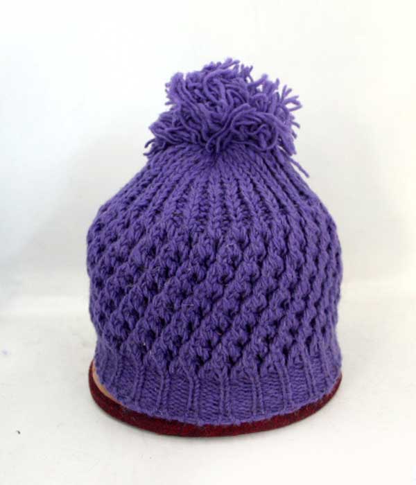 Slouchy Pom Pom Wool Beanie