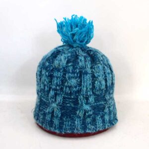 Blue Tone Chunky Knit Wool Beanie
