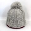 Gray Slouchy Beanie Pom Pom Hat, Wool Fleece