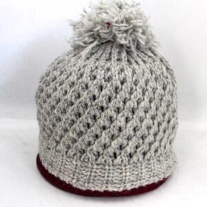 100% Wool Hand Knitted Rainbow Winter Beanie