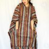 Red Yellow Long Hippie Poncho