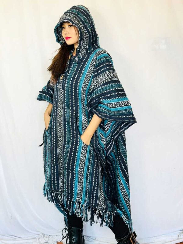 Handmade in Nepal Colorful Long Poncho