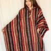 Red Tone Stylish Hooded Gheri Poncho