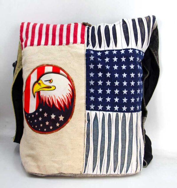 Eagle Head Print Side Bag, Colorful Shoulder Bag