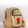 Rhododendron Printed Pure Hemp Bag, Small Hemp Backpack