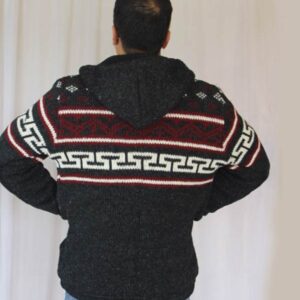 Warm Hippie Jacket Double Knitted Thick Wool Fleece Lining