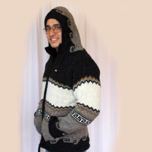 Wool Fleece Lining Men Hooded Jacket