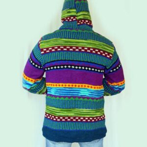 Warm Hippie Jacket Double Knitted Thick Wool Fleece Lining