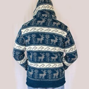 Warm Hippie Jacket Double Knitted Thick Wool Fleece Lining