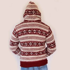 Warm Hippie Jacket Double Knitted Thick Wool Fleece Lining
