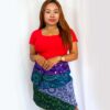 Multicolor Boho Hippie Women Cotton Skirt