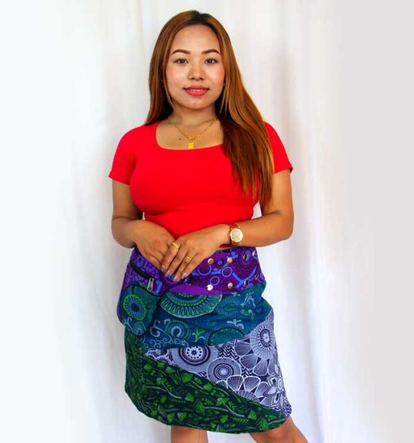 Multicolor Boho Hippie Women Cotton Skirt