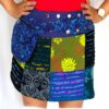 Patchwork and Razor Cut Short Cotton Skirt