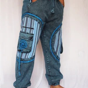 Alternative view of Purple Fine Cotton Retro Cargo Trouser