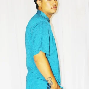 Alternative view of Light Blue Organic Half Sleeve T-Shirt