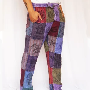 Alternative view of Multiple Folk Prints Hippie Khaddar Trouser
