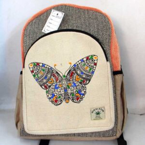 Butterfly Printed Handmade Hemp Laptop Bag