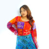 Crop Embroidery Colorful Women's Top