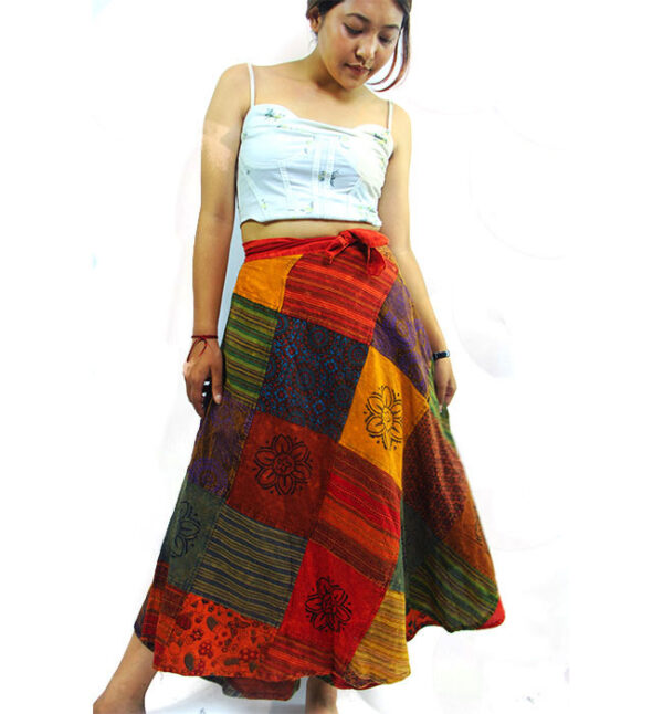 Patchwork Hippie Cotton Wrapper Long