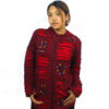 Maroon Tone Patchwork Hooded Cotton Jacket