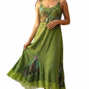Boho Patchwork Sundress Nepal – Handmade Batik Cotton Hippie Festival Dress