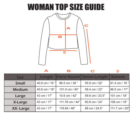 Himalayan Hippie Cotton Top Size Chart