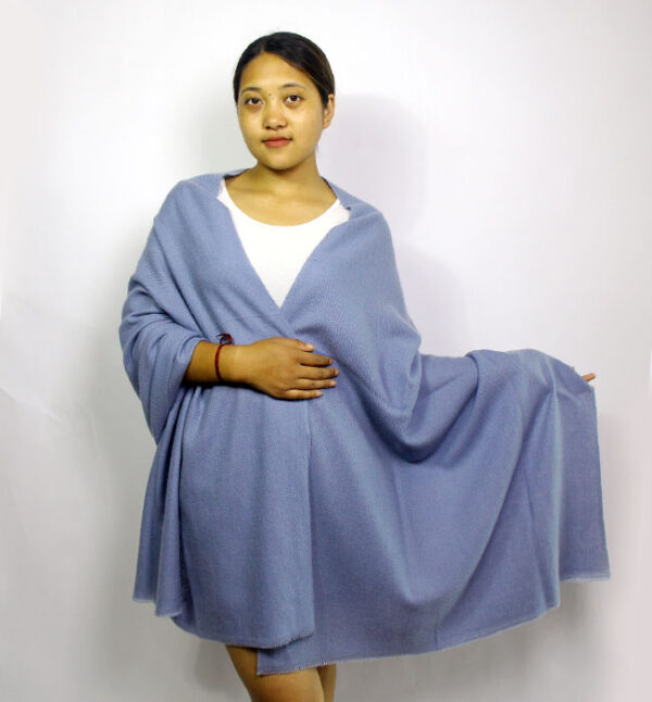 Light Blue Exclusive Cashmere Wool Shawl