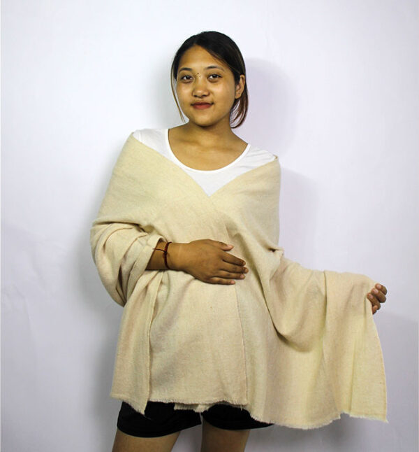 Plain White Luxury Cashmere Wool Shawl