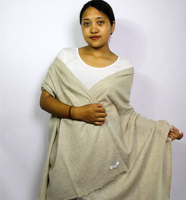 Plain Gray Tone Cashmere Wool Shawl
