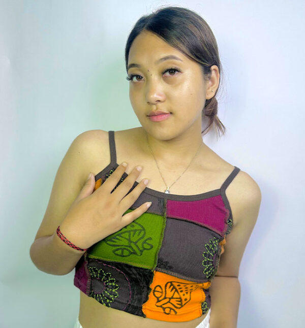 Colorful Hippie Patchwork Crochet Top