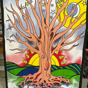 Exquisite Cotton Tapestry with Tree Art