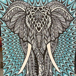 Nepalese Tapestry Hippie Elephant Art
