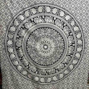 Mandala Art Striped Cotton Tapestry