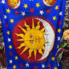 Artistic Moon and Stars Cotton Tapestry