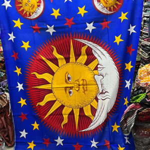 Artistic Moon and Stars Cotton Tapestry