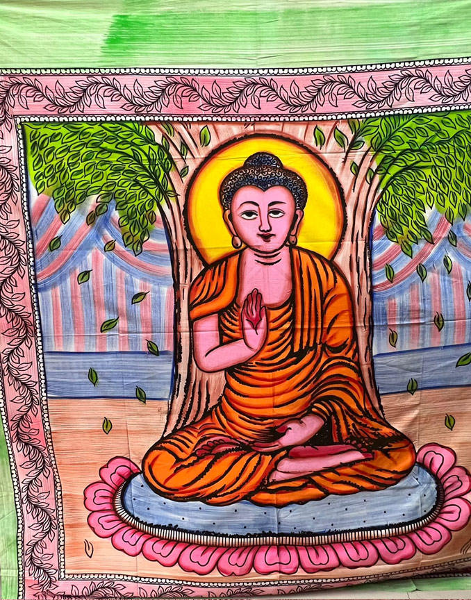 Buddha Art Spiritual Cotton Tapestry