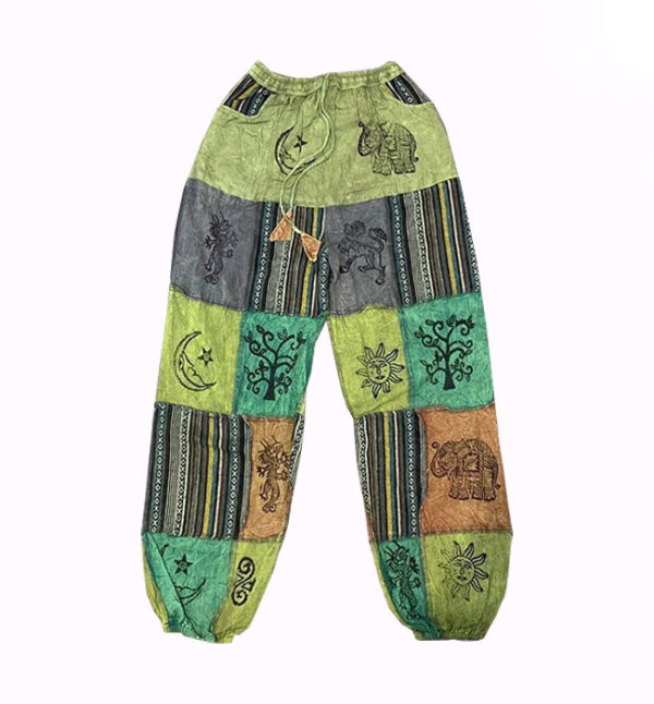 Folk Print Hippie Patchwork Trouser