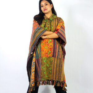 Hippie Handmade Patchwork Poncho – Unique & Colourful Vibes