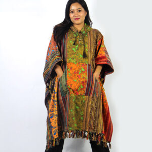 Hippie Handmade Patchwork Poncho – Unique & Colourful Vibes