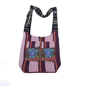 Hand Print and Embroidery Print Bohemian Hippie Bag