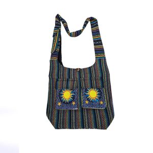 Hand Print and Embroidery Print Bohemian Hippie Bag
