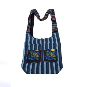 Hand Print and Embroidery Print Bohemian Hippie Bag