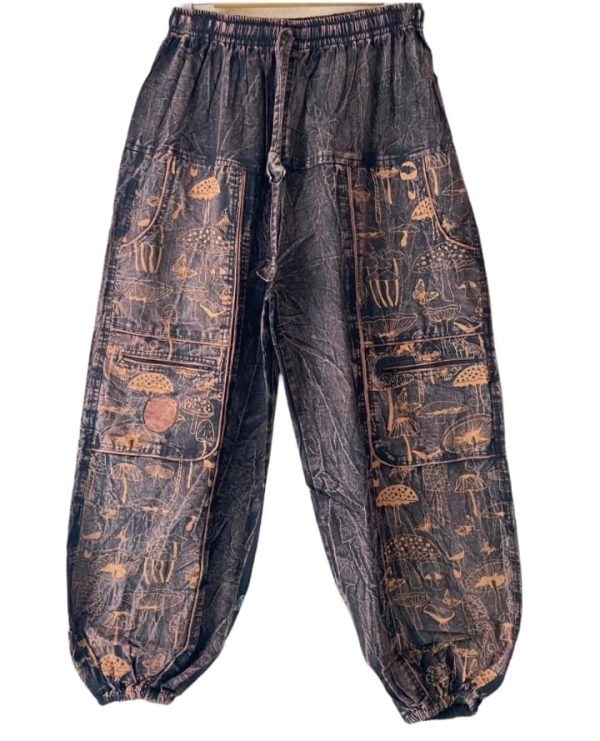 Mushroom Stone Wash Hippie Trouser