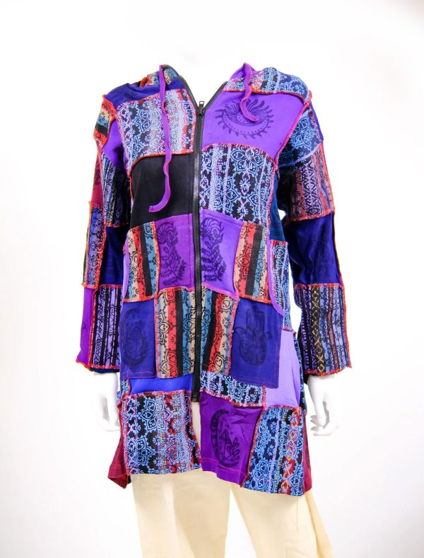 Catchy Printed Patchwork Hippie Long Jacket