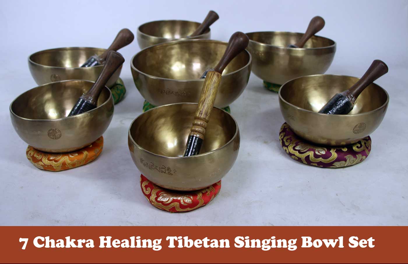 7 Chakra Healing Tibetan Singing Bowl Set