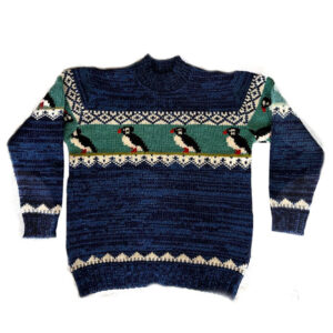 100% Wool Bird Knitted Jumper – Fine Hand Knitting