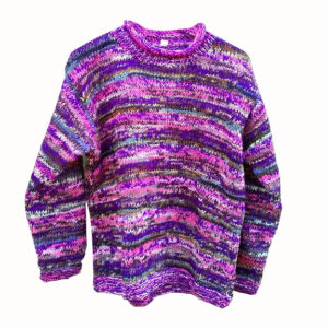 Hippie Handmade Rainbow 100 % Wool Stripe Jumper