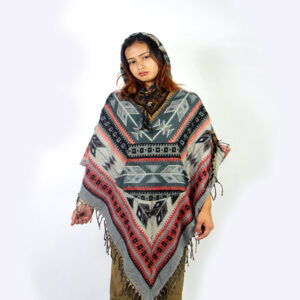 Handcrafted Himalayan Boho 100% Wool Poncho – Winter Essential